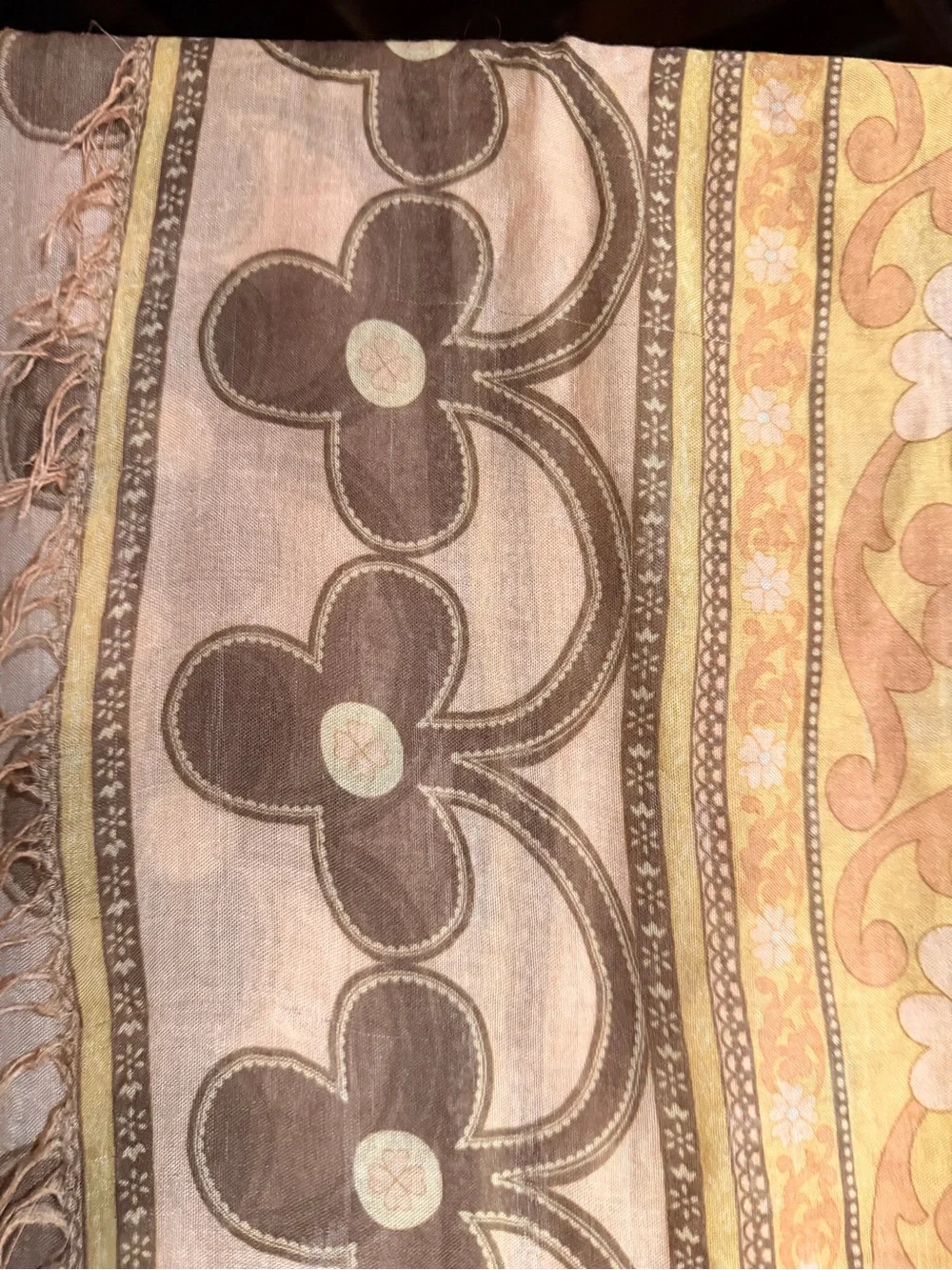 Spell buttercup travel scarf sarong in soft brown neutral  Floral